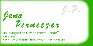 jeno pirnitzer business card